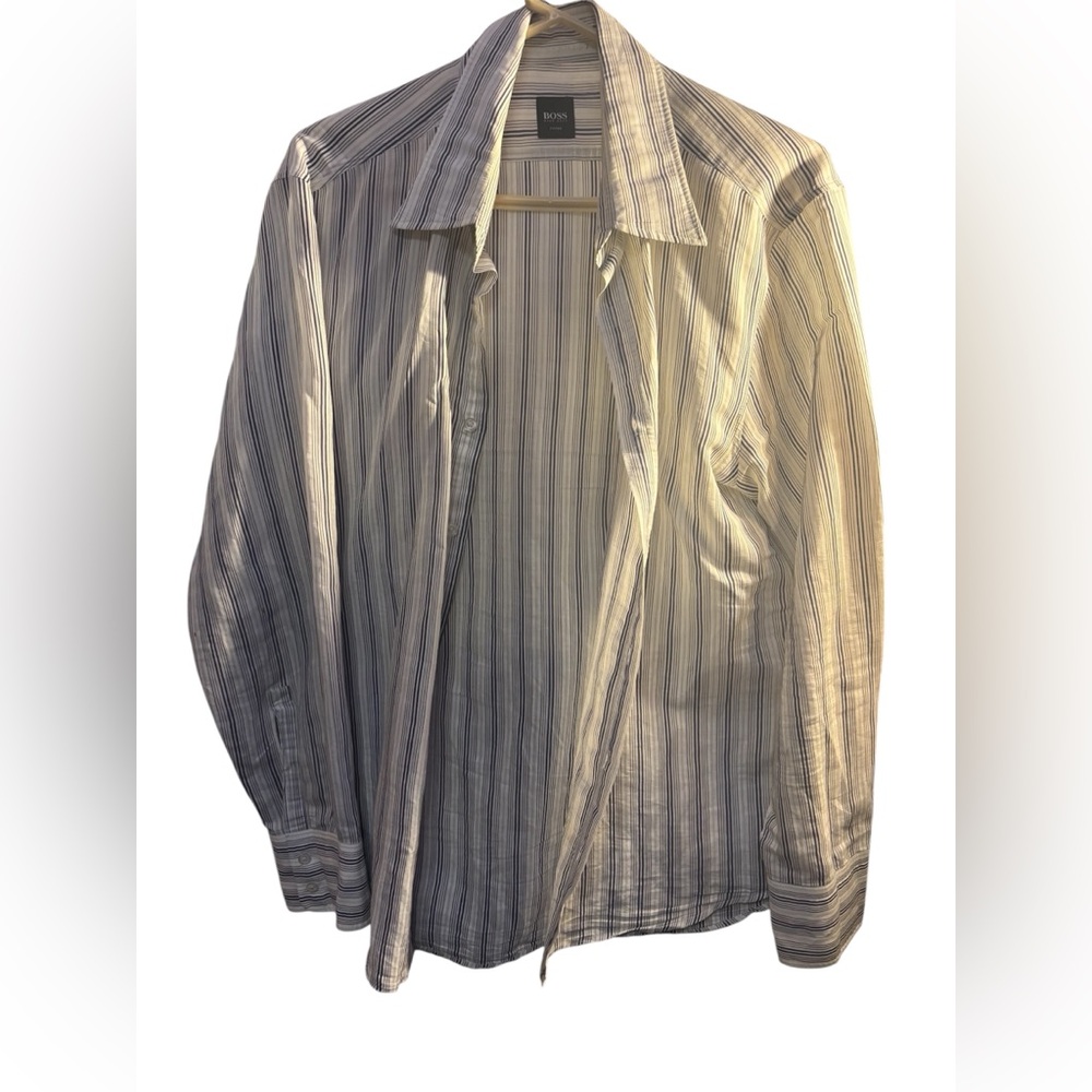 HUGO BOSS Off White Striped Shirt